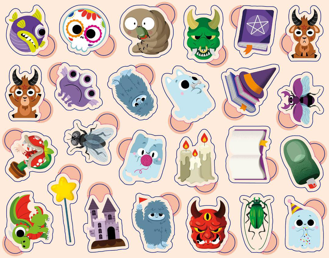 Boite metal - 300 gommettes Halloween