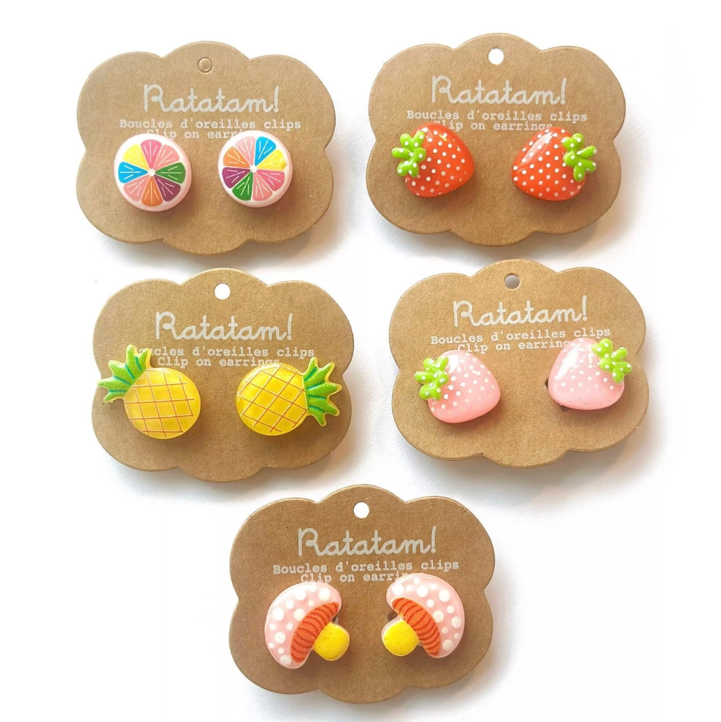Boucles d’oreille clip FRUITS