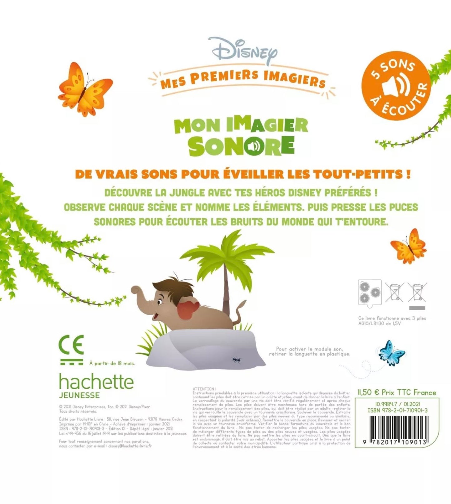LIVRE - DISNEY BABY - Mon Imagier Sonore - La jungle