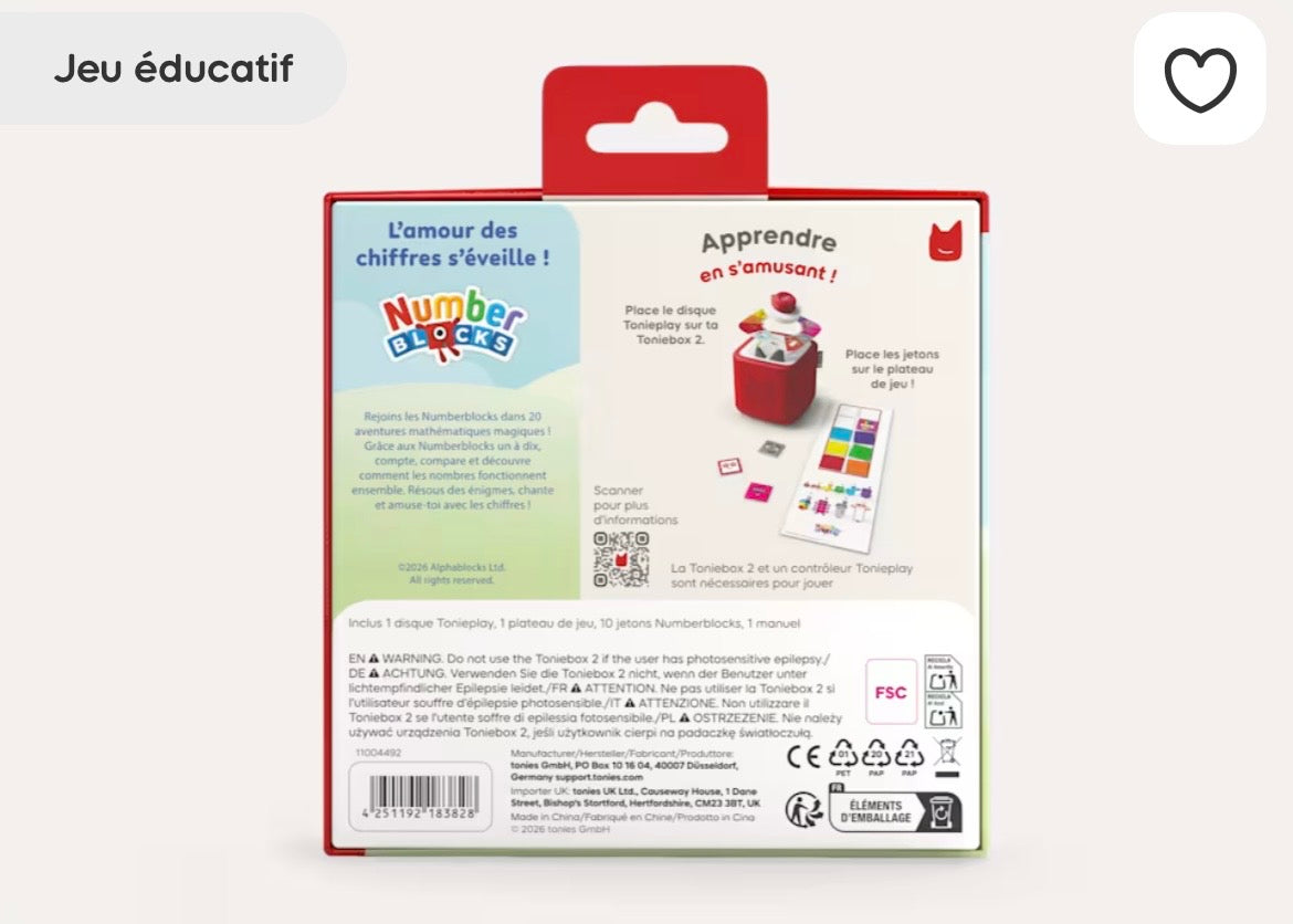 Numberblocks : Le Grand Jeu Des Chiffres Tonieplay