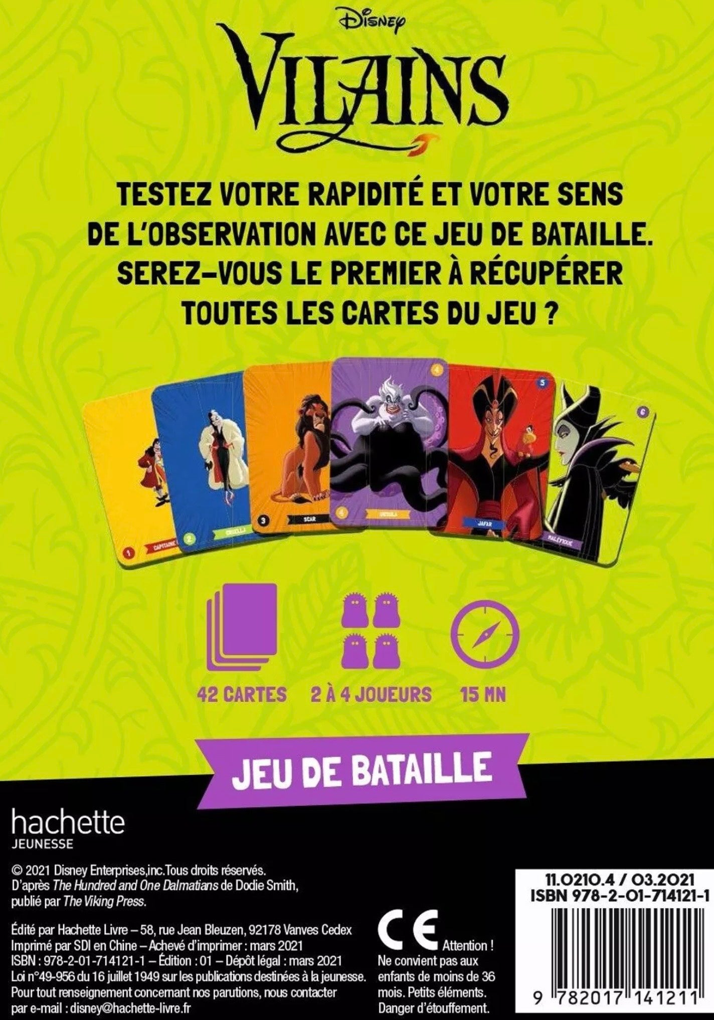 DISNEY VILAINS - Jeu de cartes - C'est moi le plus fort ! - Bataille