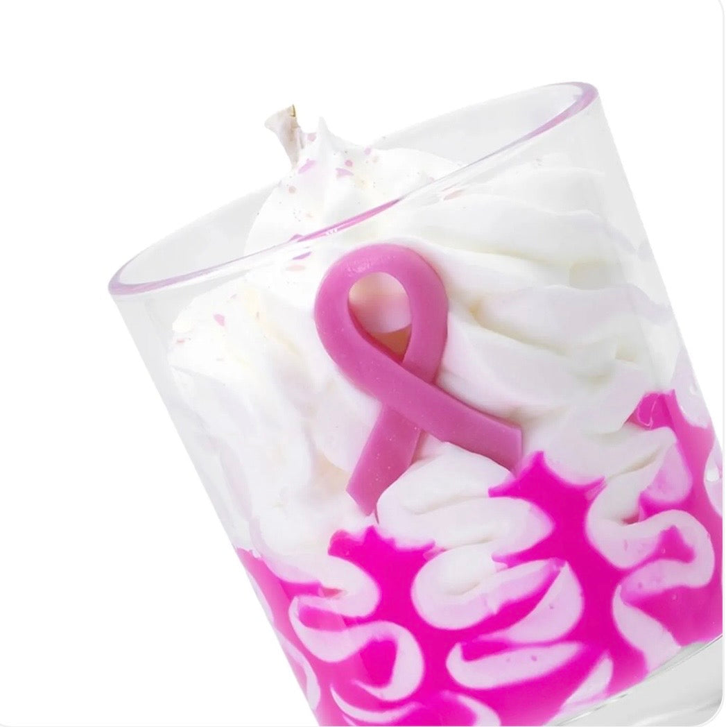 Bougie gourmande violette - octobre rose