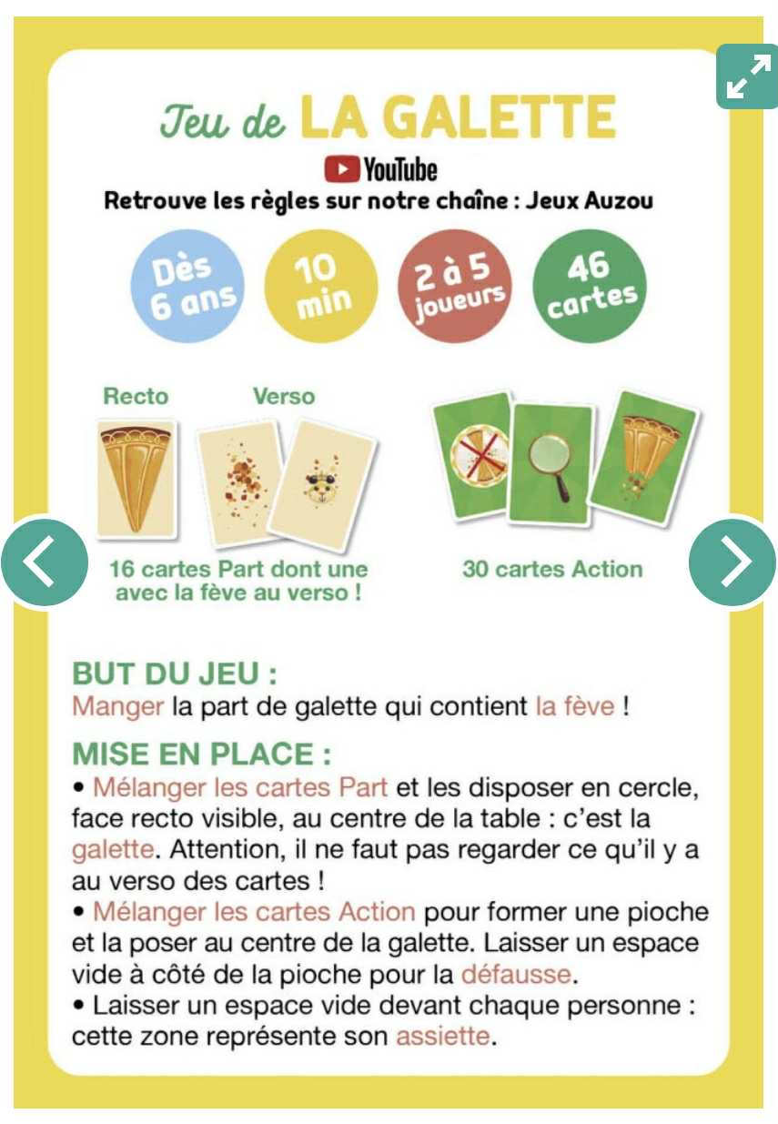 Jeu de cartes - jeu de la galette