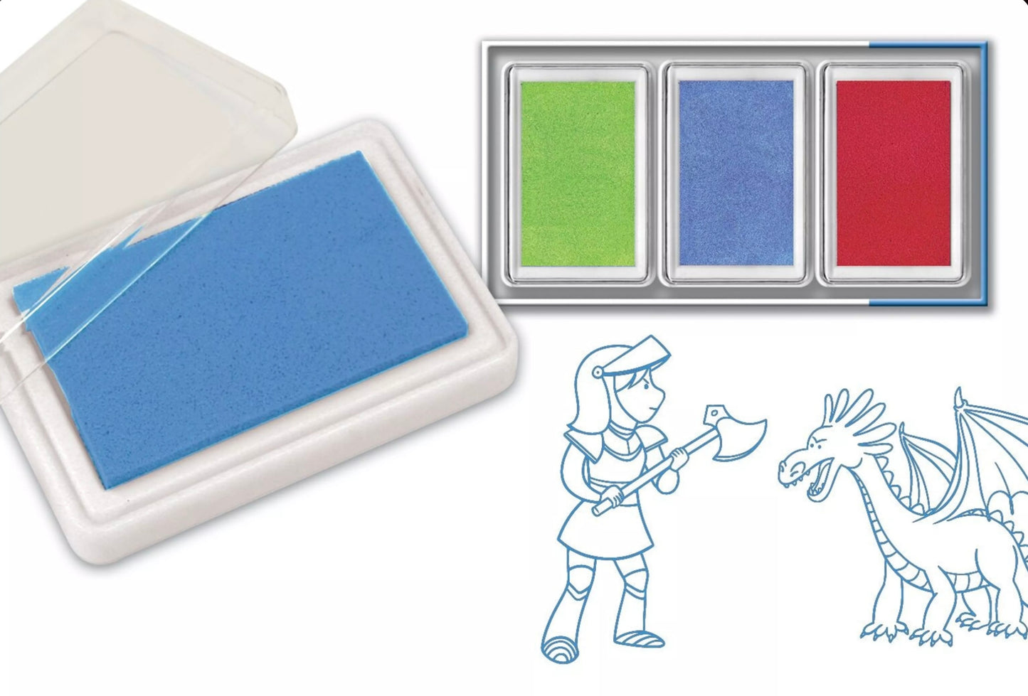 Pack 3 encreurs : vert, bleu et rouge