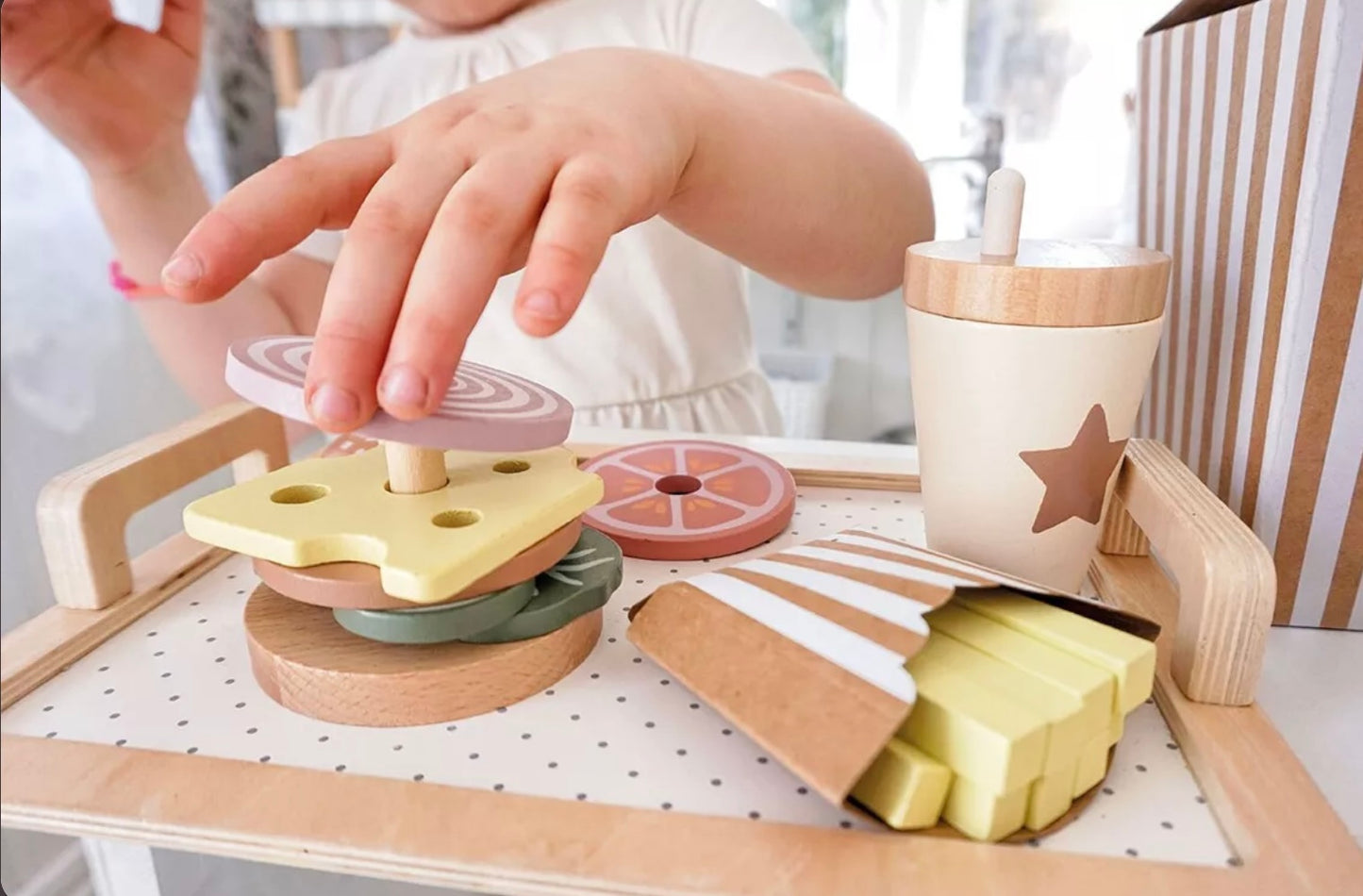 Jouet en bois enfant burger