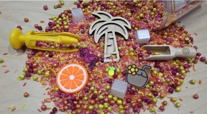 Lot complet pour jeu sensoriel - thème tropical