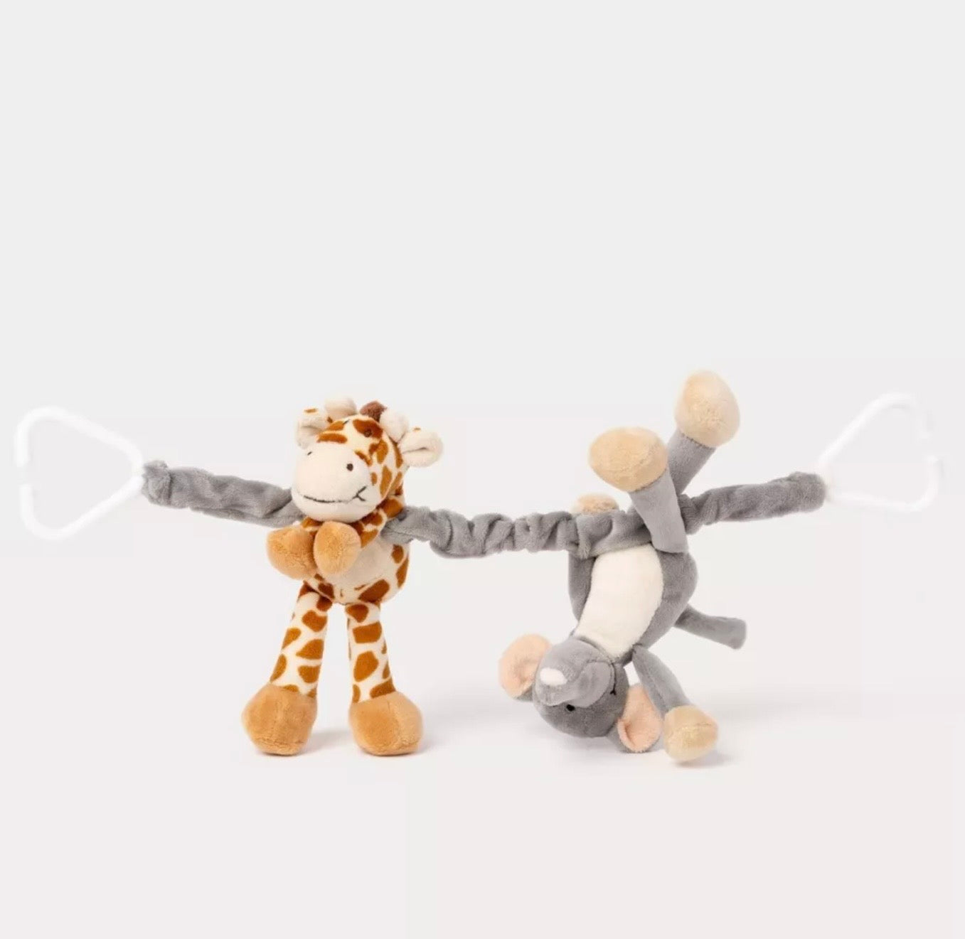 Jouet pour poussette, éléphant et girafe