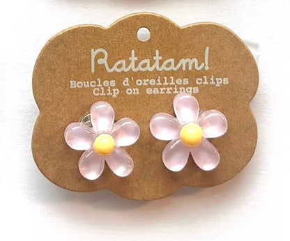 Boucles d’oreille clip FLEURS