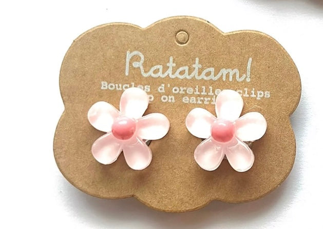 Boucles d’oreille clip FLEURS
