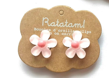 Boucles d’oreille clip FLEURS