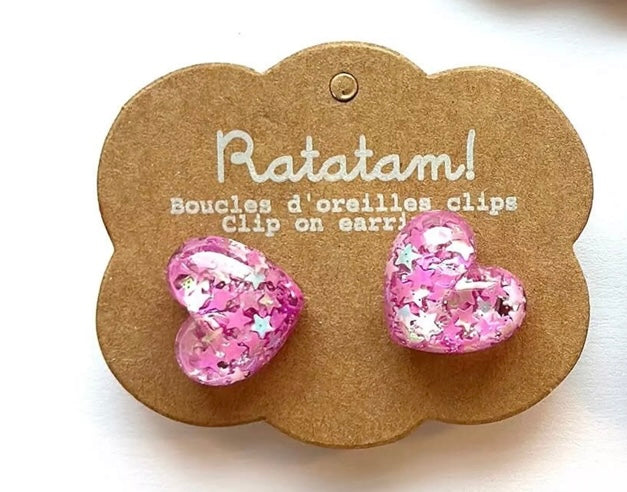 Boucles d’oreille clip COEURS