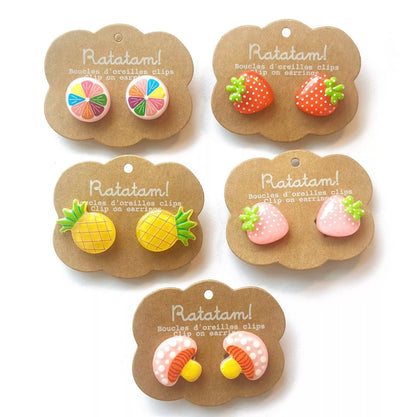 Boucles d’oreille clip FRUITS