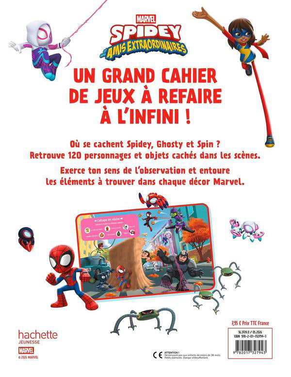 Marvel Spidey et ses amis extraordinaires : Cherche et Trouve - Cahier de jeux effaçable - Les Petits Héros