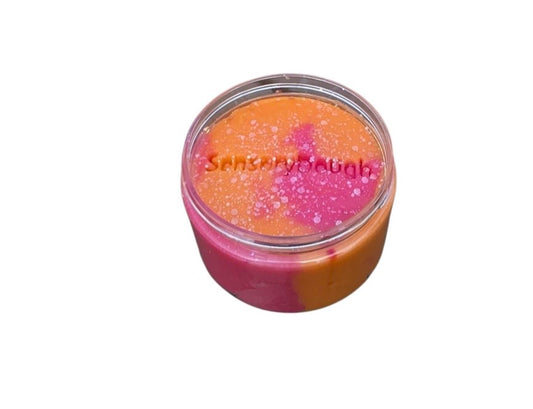 Pâte à modeler avec paillettes orange et rose