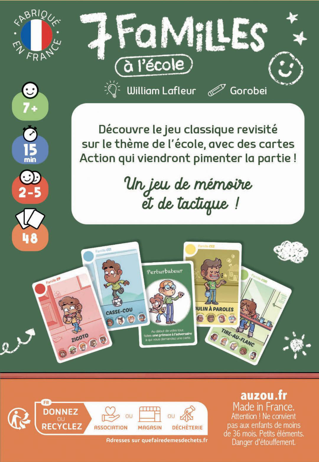Jeu de 7 familles - à l’école