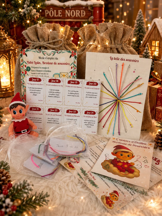 Box Bébé Lutin Étoiline & Hotte Magique Parlante – Mission Brodeur de Souvenirs