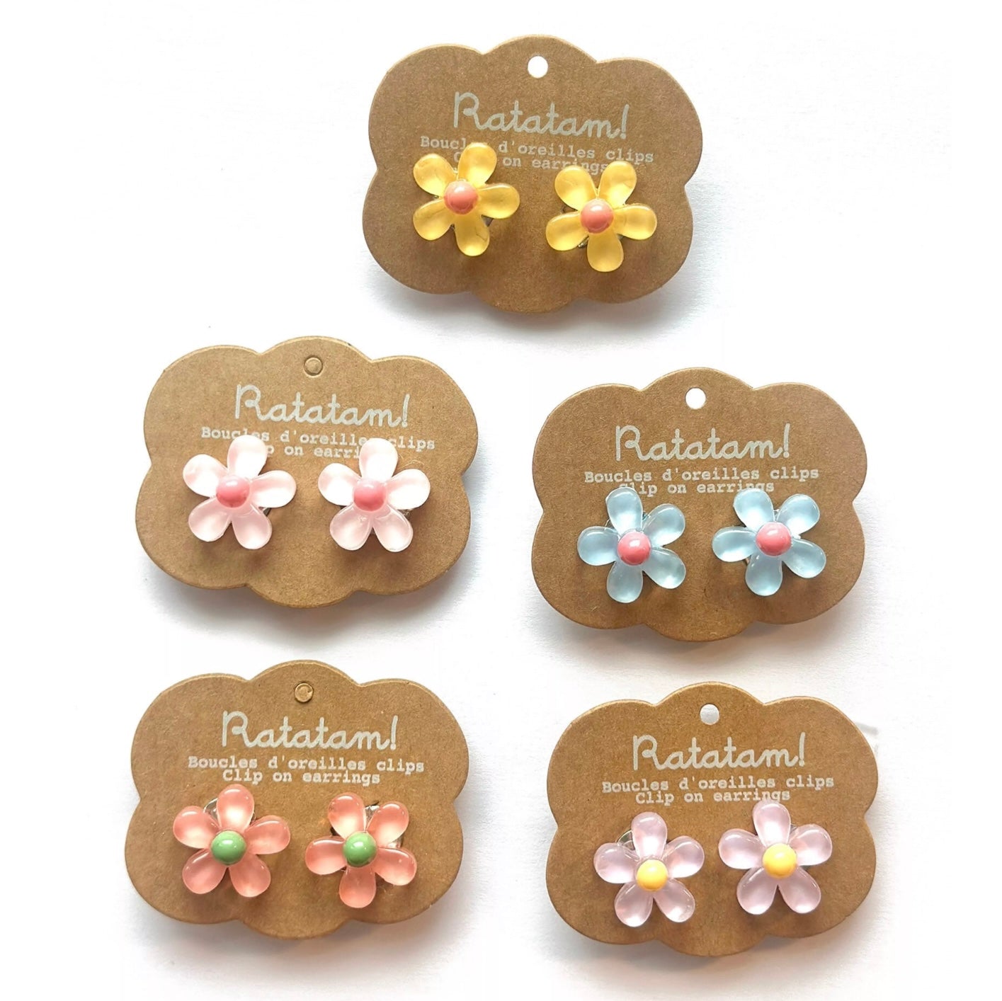 Boucles d’oreille clip FLEURS