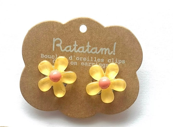 Boucles d’oreille clip FLEURS