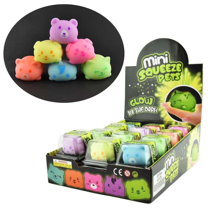 Mini squeeze pets extensible phosphorescente