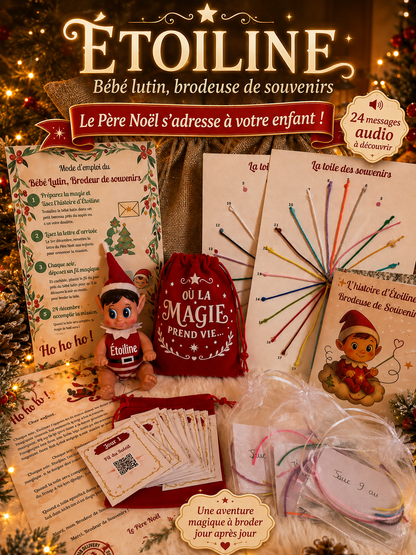 Box Bébé Lutin Étoiline & Hotte Magique Parlante – Mission Brodeur de Souvenirs