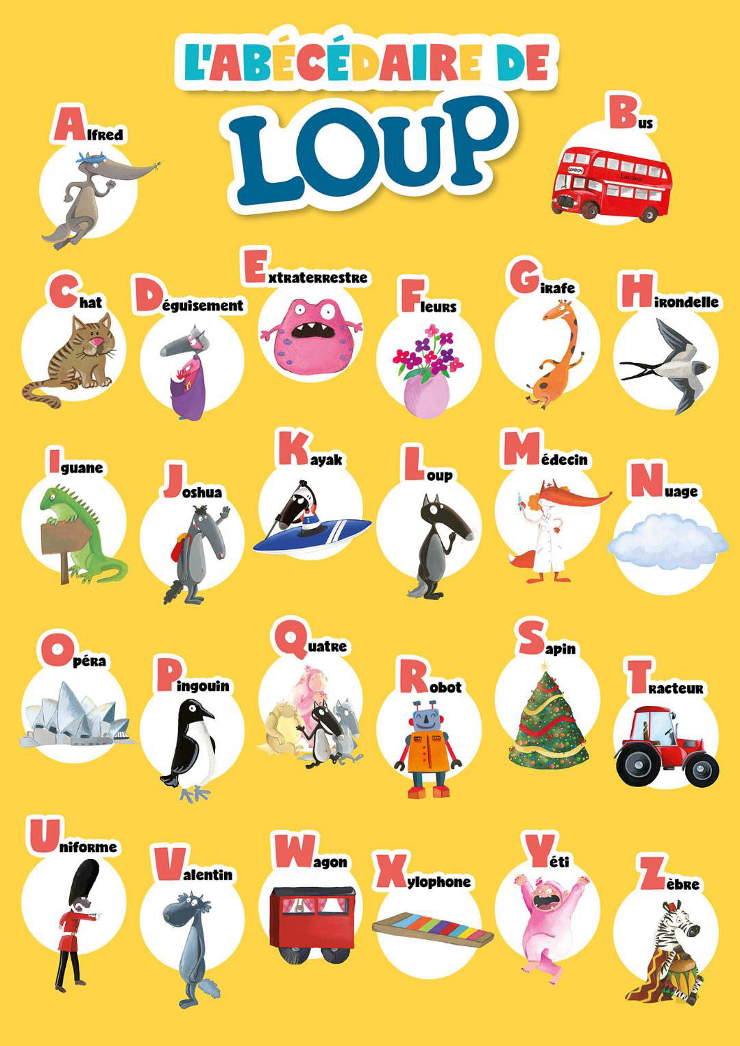 Mes lettres magnétiques en bois p’tit loup