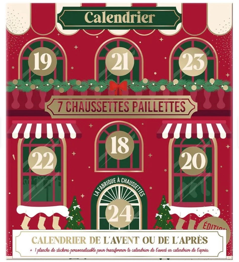 CALENDRIER DE NOEL CHAUSSETTES PAILLETTES