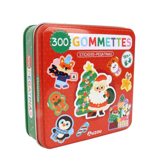 BOÎTE MÉTAL - 300 GOMMETTES NOËL