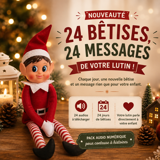 Les 24 Messages Magiques du Lutin – pack audio numérique compatible avec conteuse à histoire