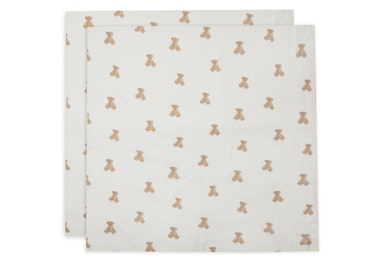 Lange gaz de coton 115x115cm - Teddy bear