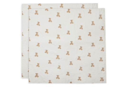 Lange gaz de coton 115x115cm - Teddy bear