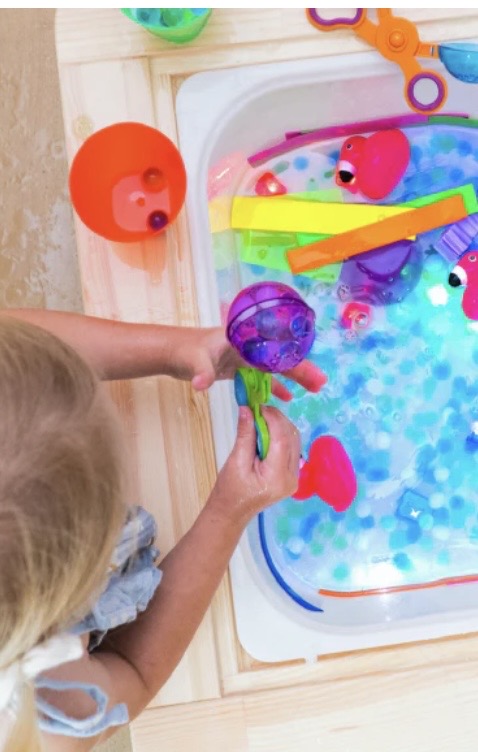 Cube lumineux pour le bain - bleu