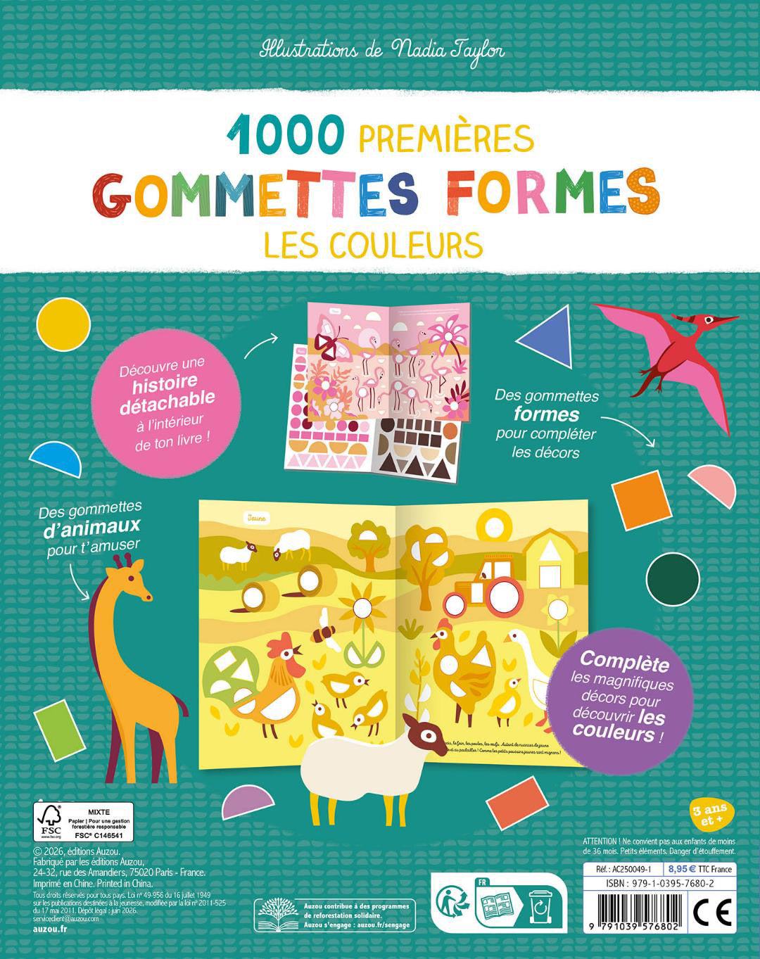 Mes tout premiers autocollants - 1000 premières gommettes formes les couleurs