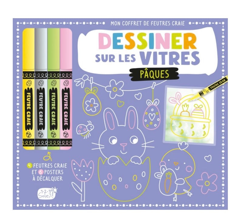 Mon coffret de feutres craie Dessiner sur les vitres – Pâques