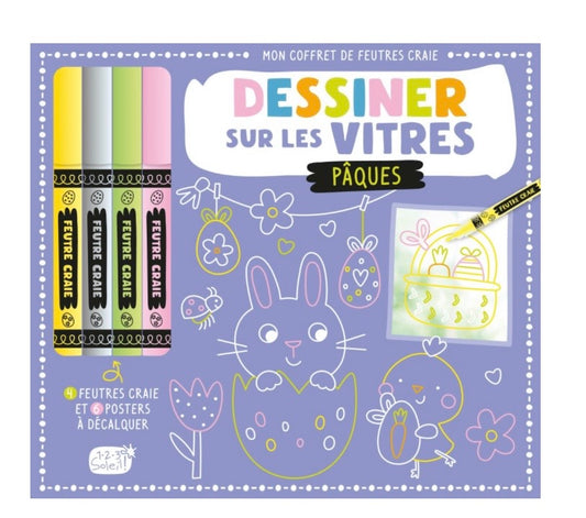 Mon coffret de feutres craie Dessiner sur les vitres – Pâques