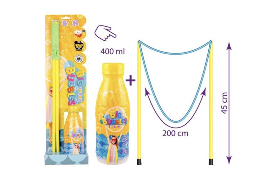 Coffret – Baguette à bulles géante + Liquide 400 ml