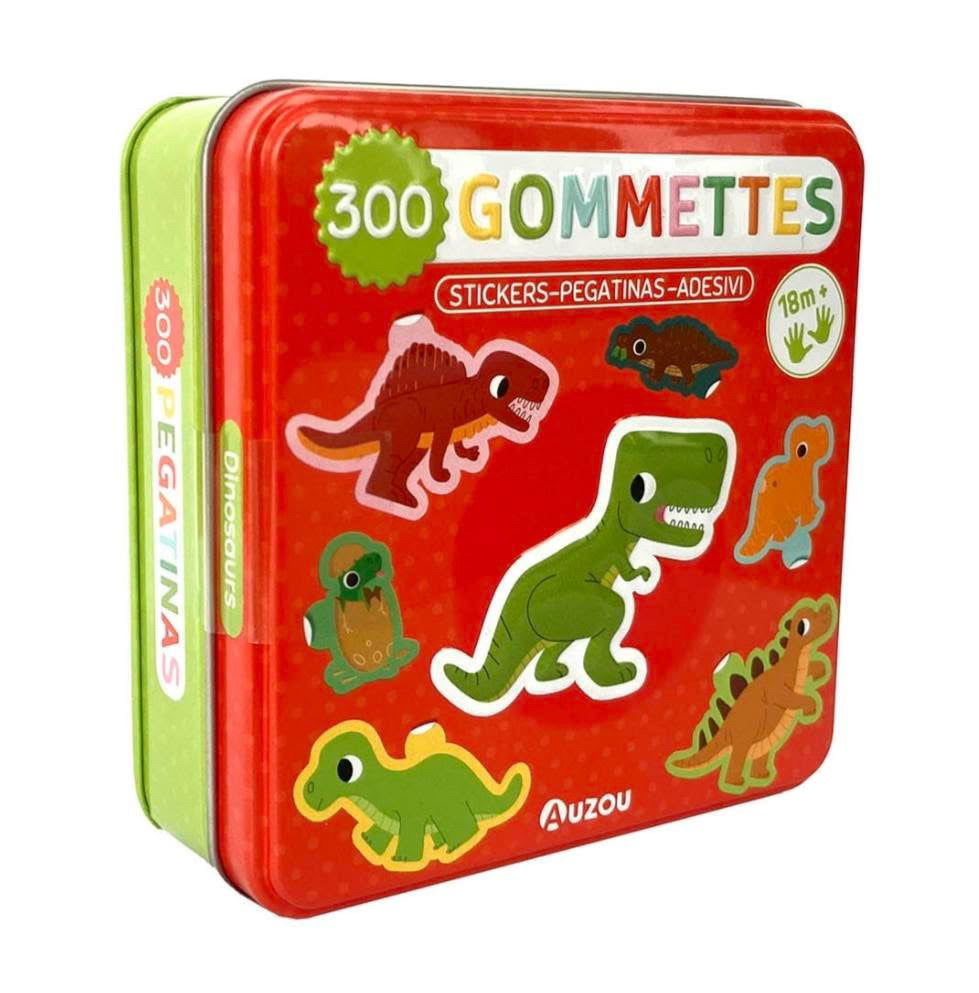 BOÎTE MÉTAL - 300 GOMMETTES Dinosaures