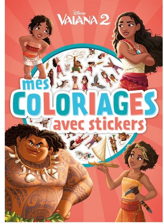 VAIANA 2 - Mes Coloriages avec stickers - DISNEY PRINCESSES