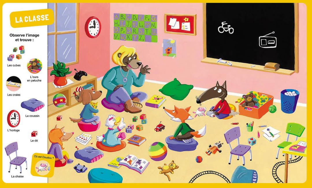 Cherche et trouve des tout petits - p’tit loup - vive l’école