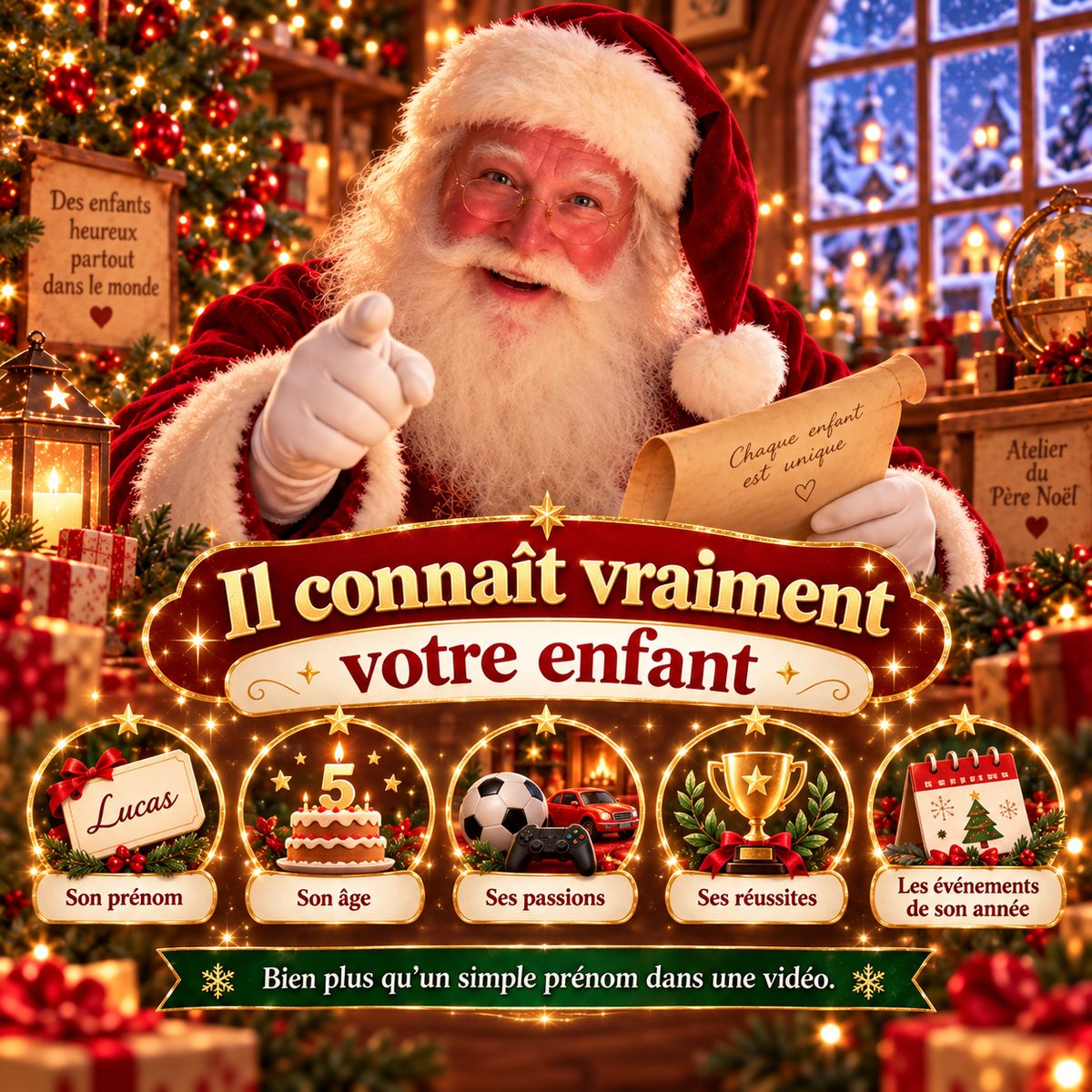 Vidéo personnalisée du Père Noël 🎅🏻