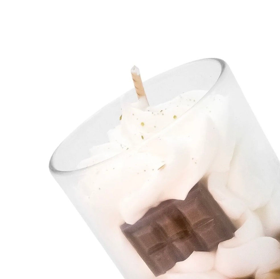 Petite bougie chantilly rocher praliné Noël