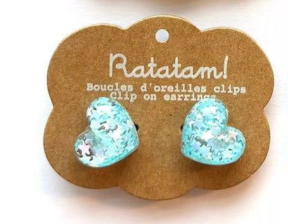 Boucles d’oreille clip COEURS