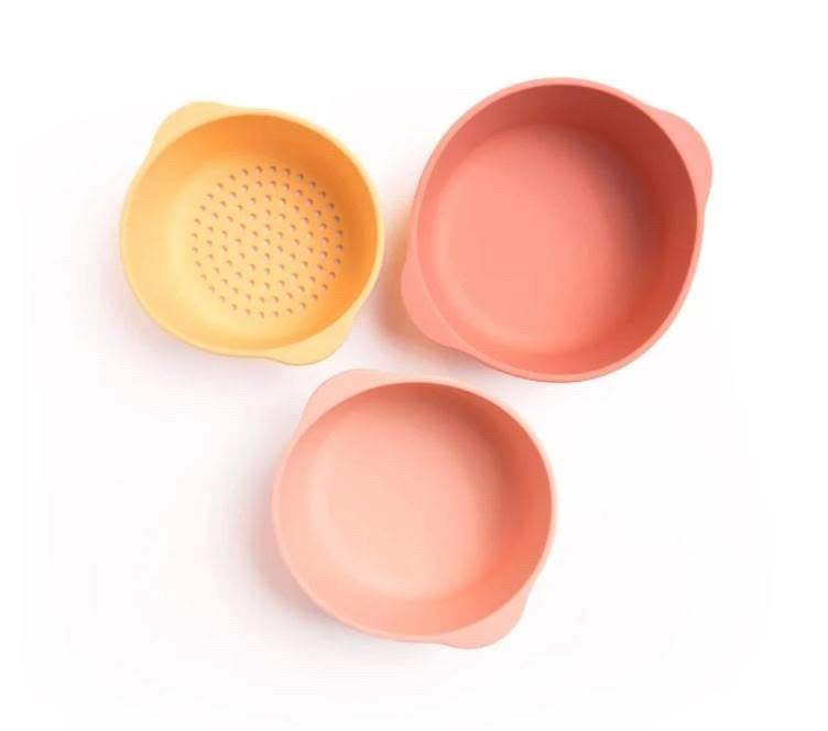 Ensemble de bols gigognes corail/jaune