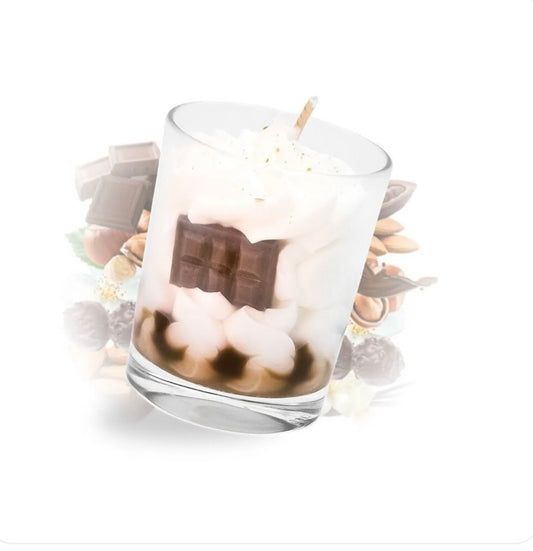 Petite bougie chantilly rocher praliné Noël