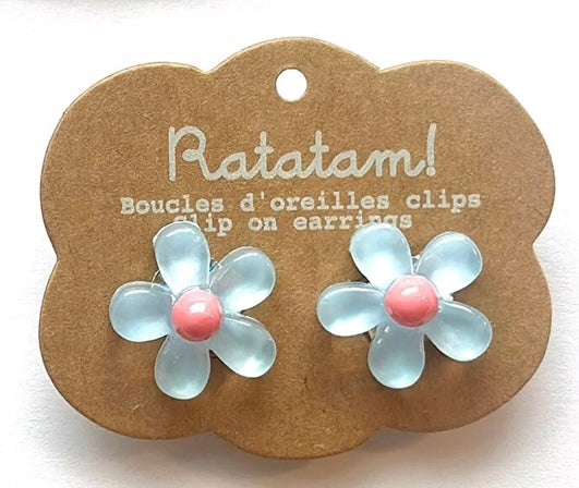 Boucles d’oreille clip FLEURS