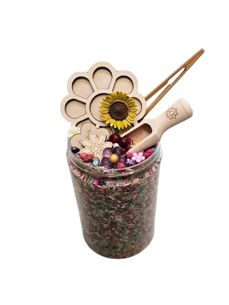 Lot complet pour jeu sensoriel : thème fleur