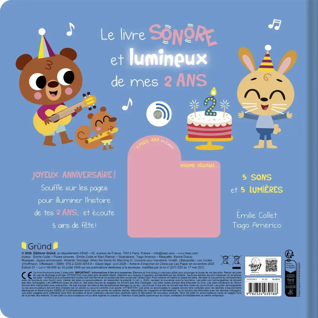 Le livre sonore et lumineux de mes 2 ans