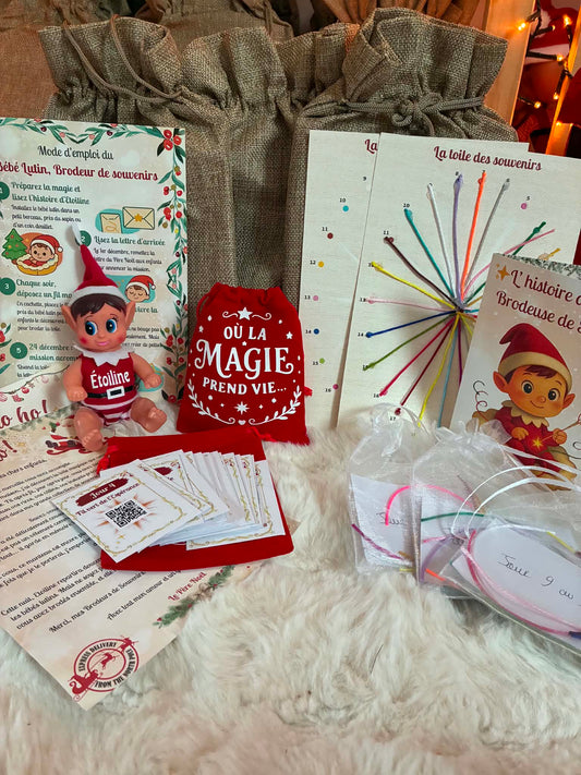 Box Bébé Lutin Étoiline & Hotte Magique Parlante – Mission Brodeur de Souvenirs