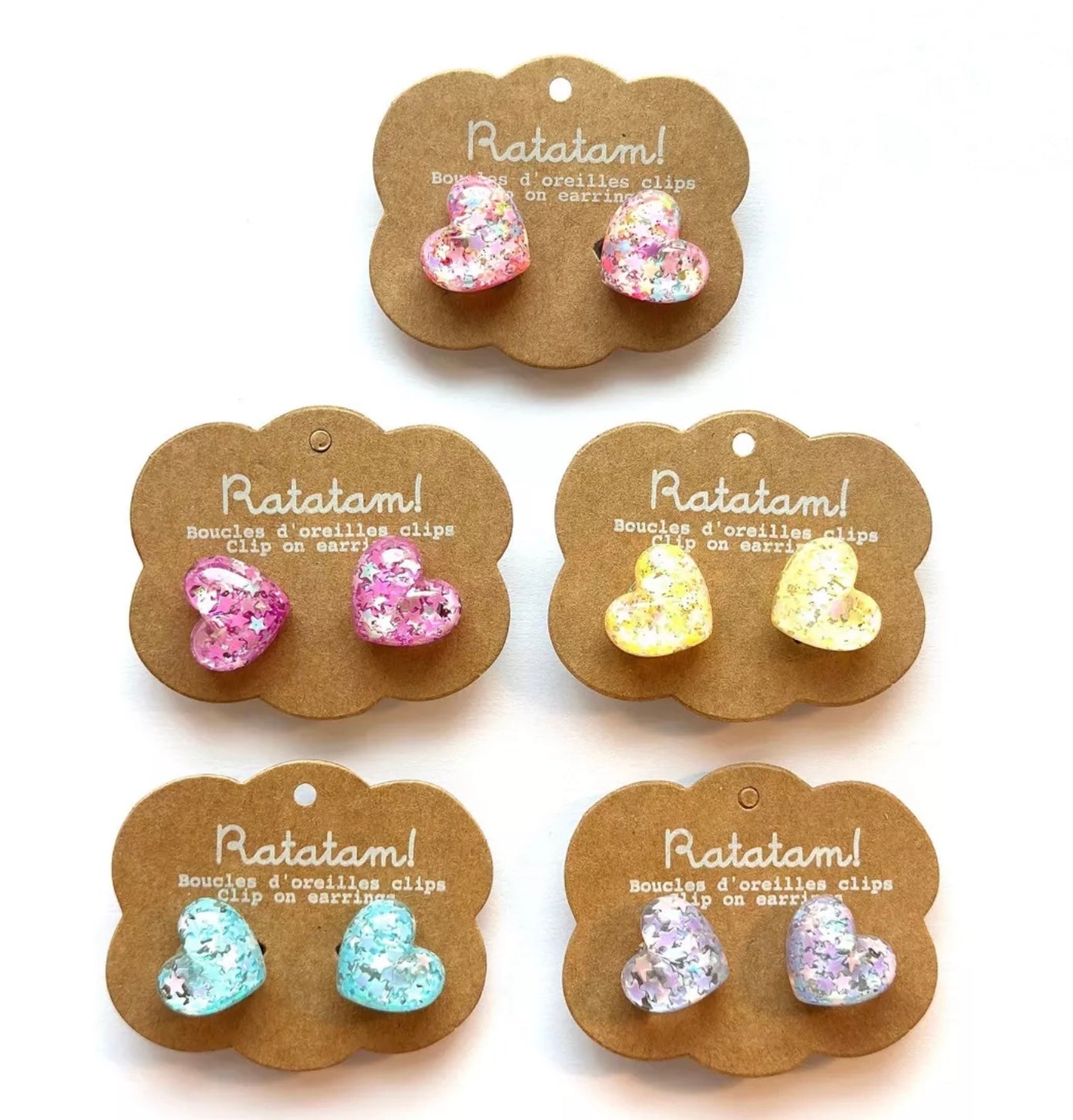 Boucles d’oreille clip COEURS