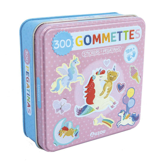 BOÎTE MÉTAL - 300 GOMMETTES - LES LICORNES