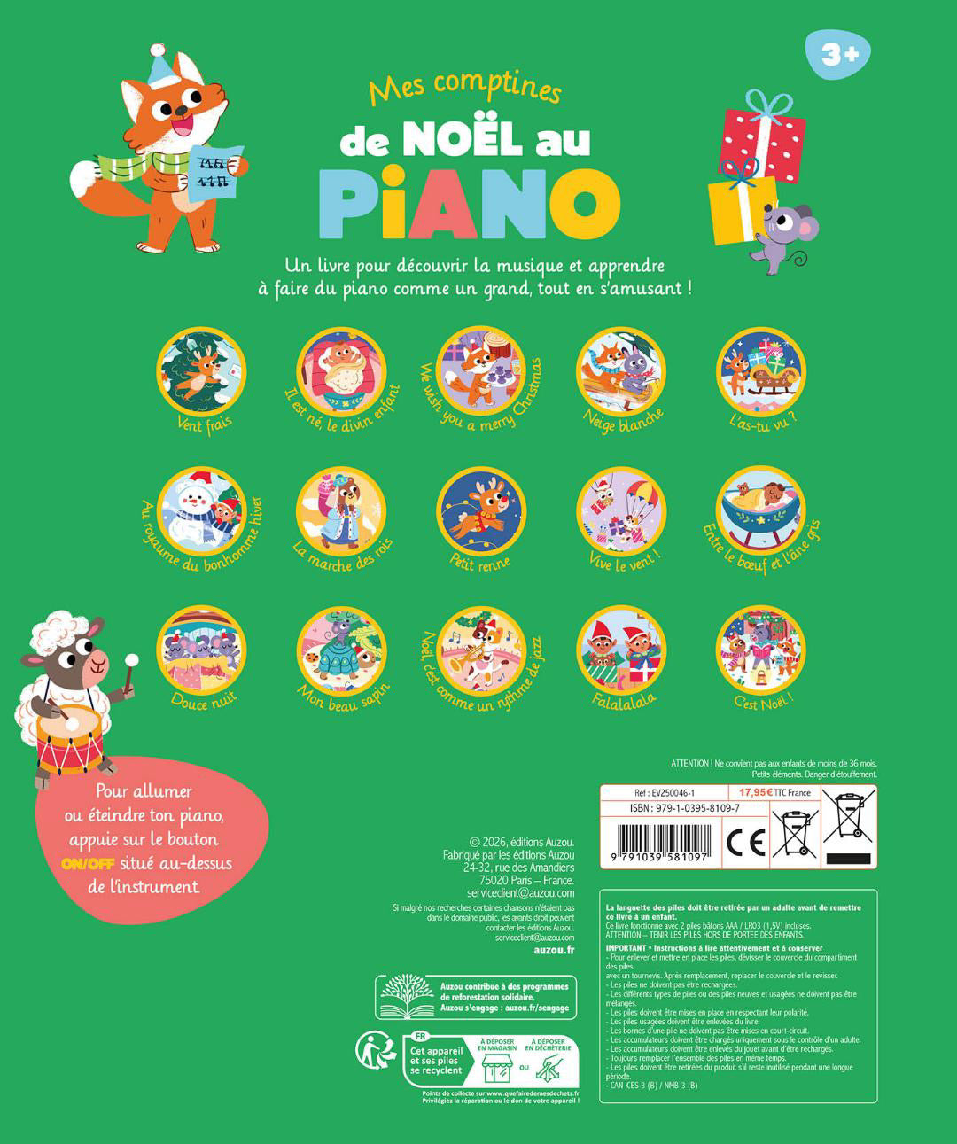 Mon livre piano - mes comptines de Noël